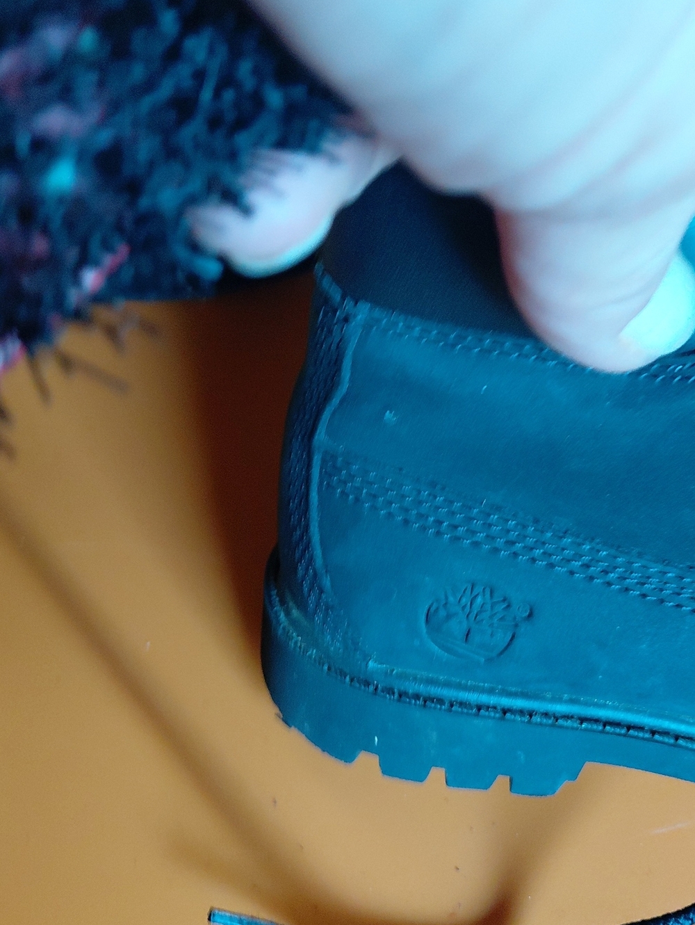 Timberland Kids Black Nubuck Boot with Lug Sole